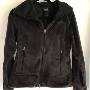 Black fleece faux fur like North Face Jacket small